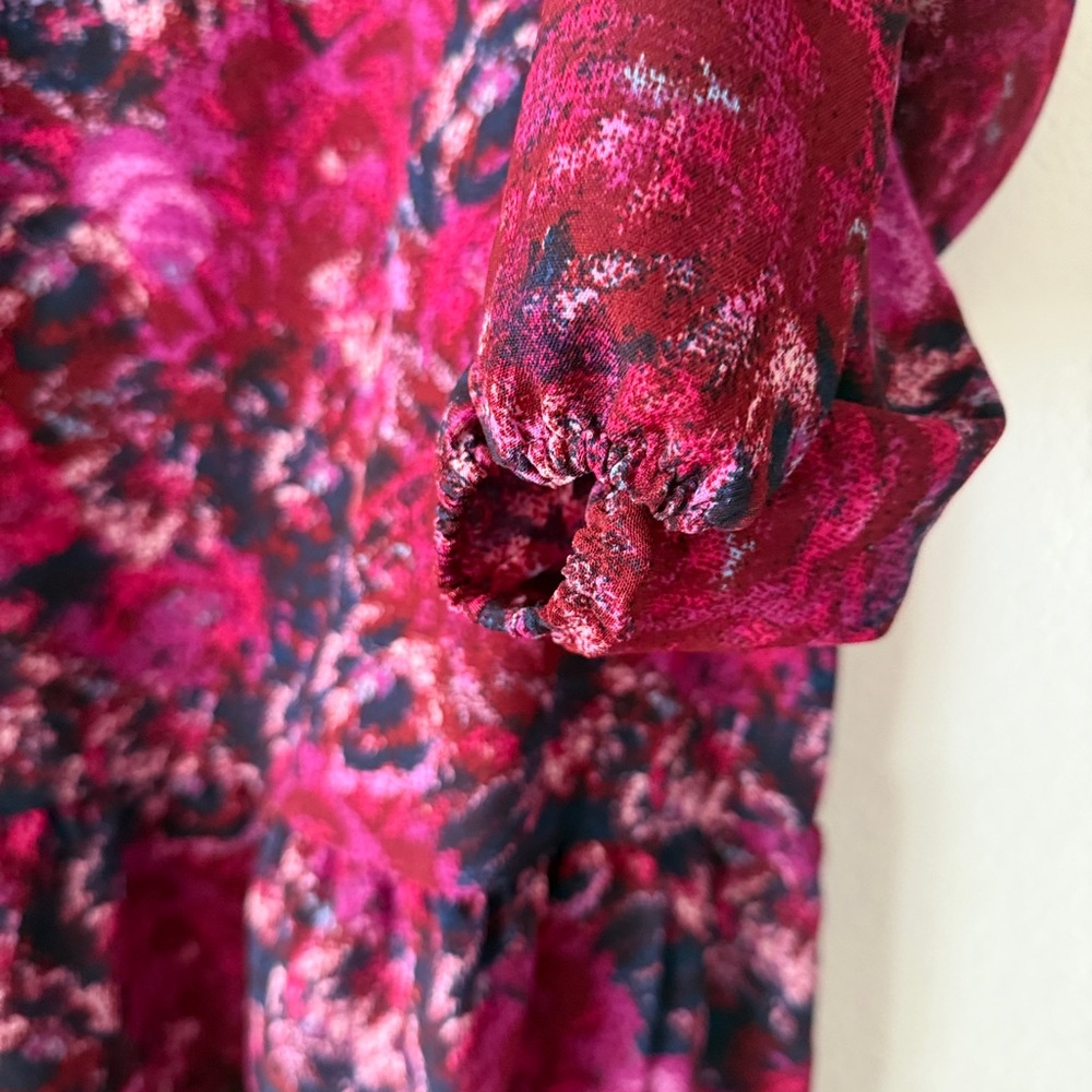 Time and Tru Vibrant Floral Long Sleeve tiered Dress size XXL(20) - Picture 6 of 9